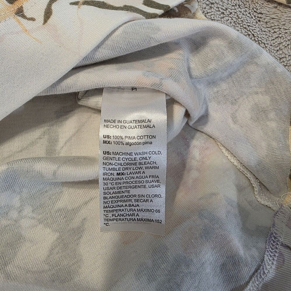 Chicos Watercolor Floral Womens V-Neck Top Blouse Size 1 US 8 Medium Pima Cotton - Picture 5 of 6